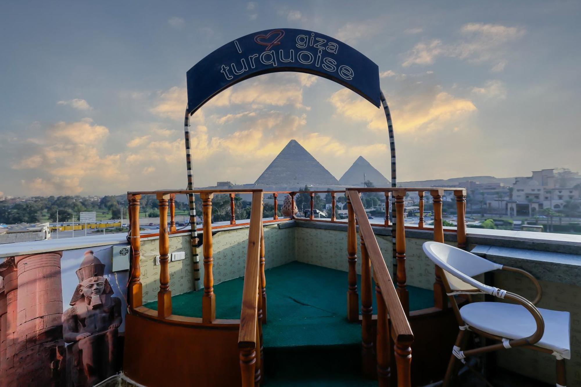 Turquoise Pyramids & Grand Egyptian Museum View